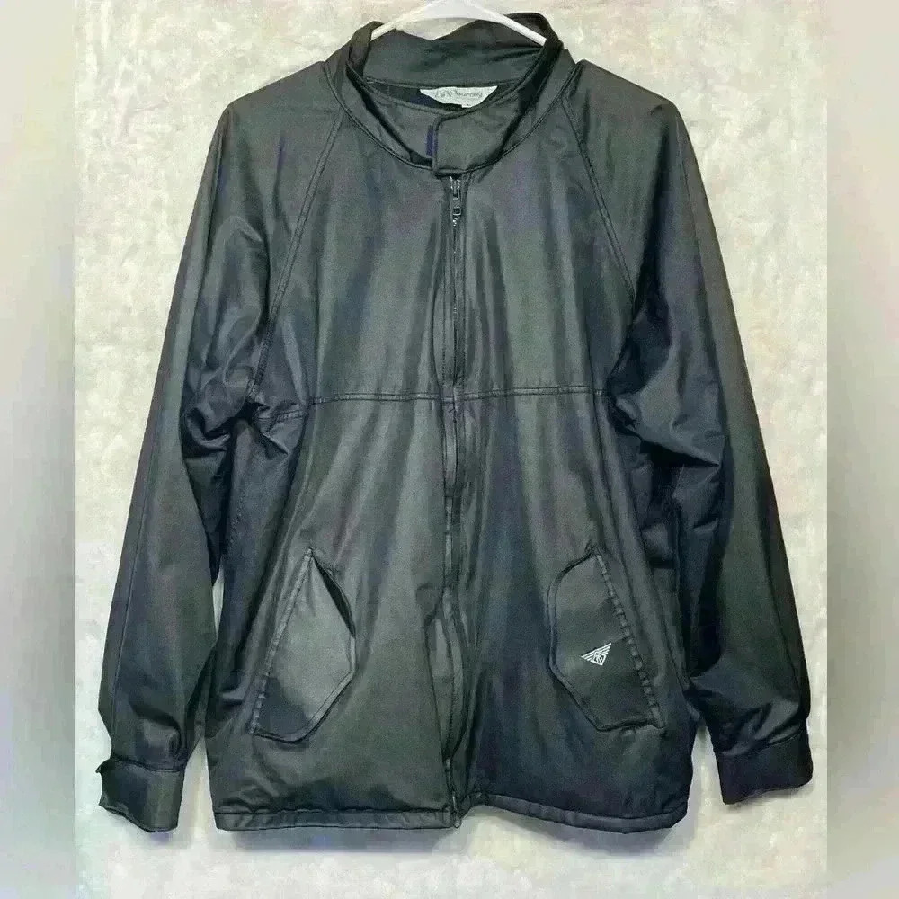 Men's Black Windbreaker Jacket - Lightweight Zippered Coat